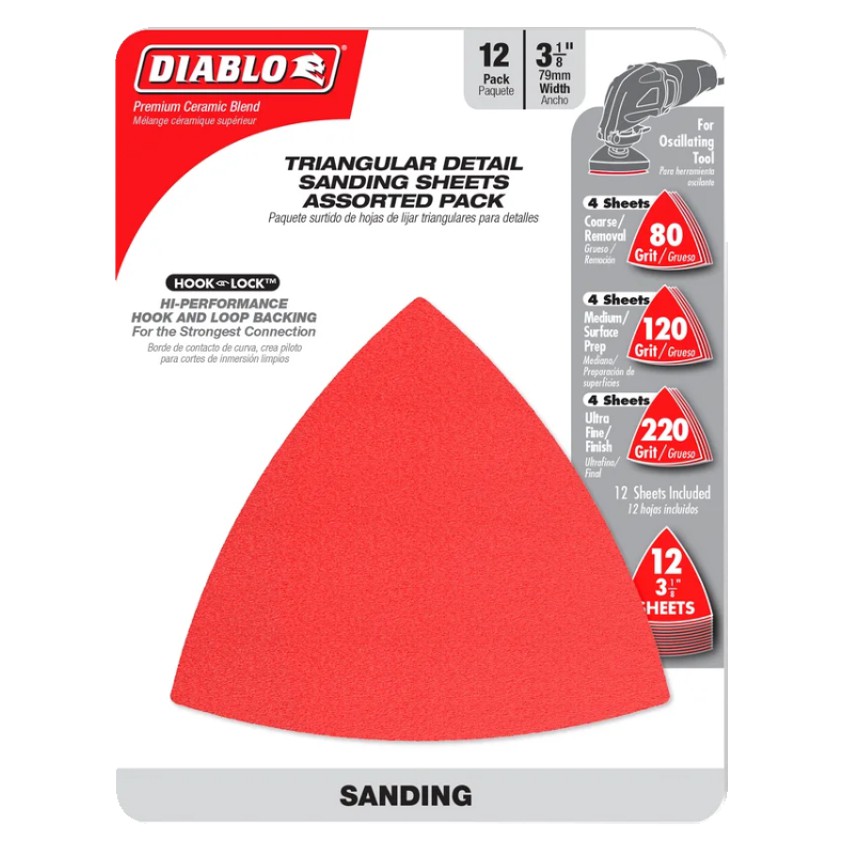 Hook & Lock™ Triangular Detail Sanding Sheets